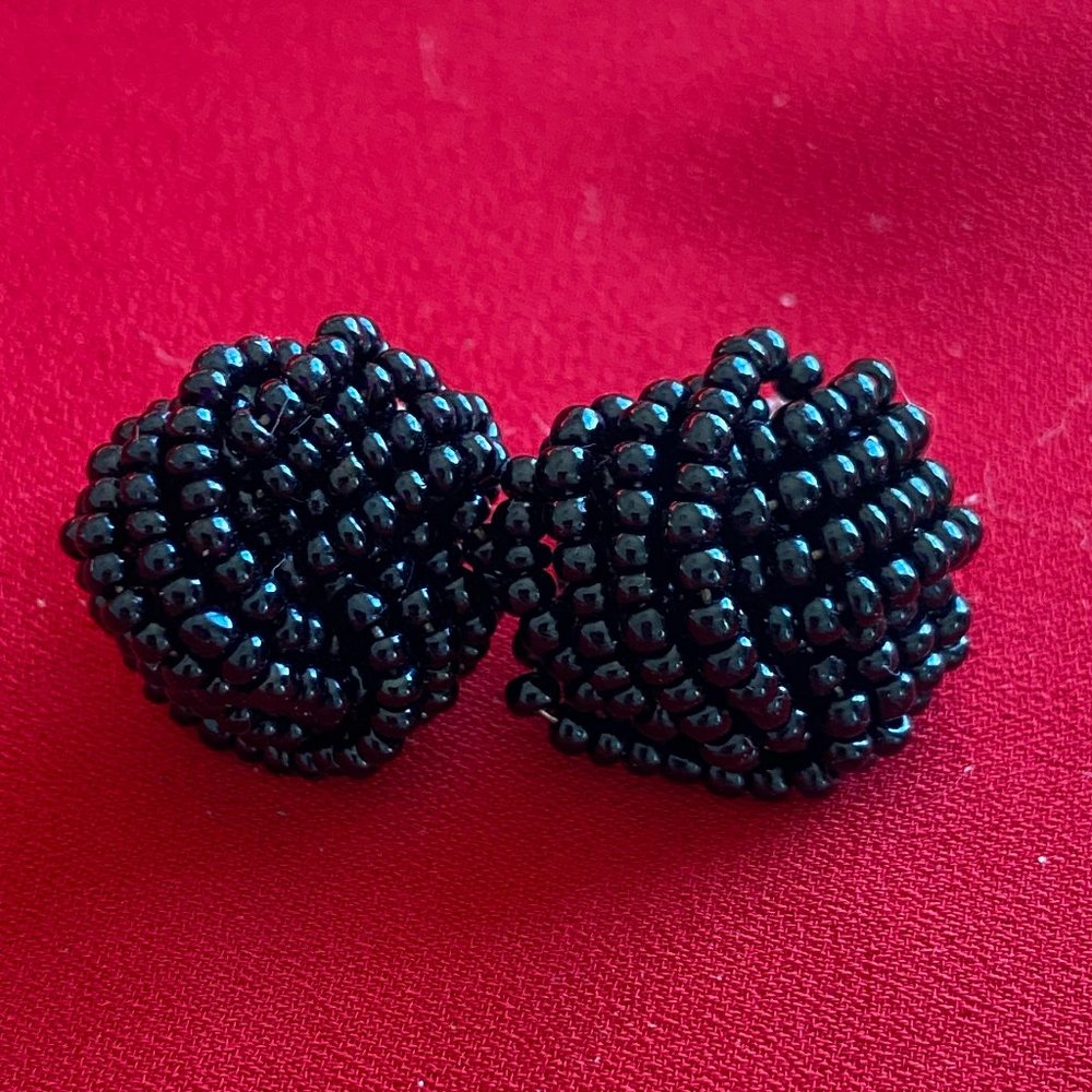 Vintage Beaded Clip-On Earrings